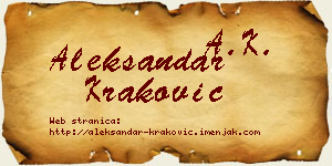 Aleksandar Kraković vizit kartica